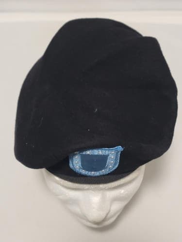 Garrison Army Black Wool Beret Size: (6 7/8) NSN: 100-01-B-2002 #C28c - Thumbnail 5