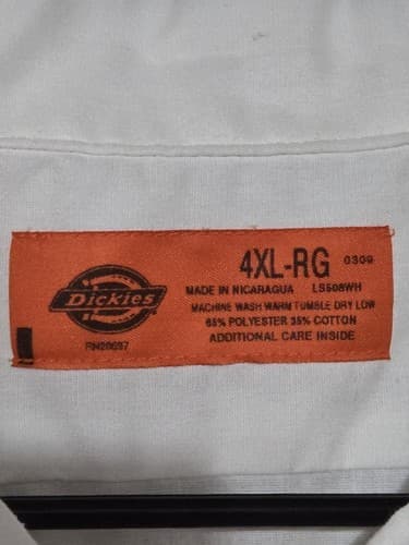 4XL - Dickies Shirt Short Sleeve Pockets White Workwear Button Up #I13i - Thumbnail 5