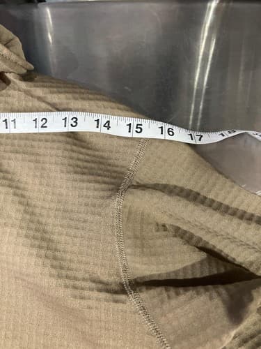 USGI Polartec ECWCS Waffle Grid Thermal Top Coyote Brown 1/2 Zip Thumbholes Unk - Thumbnail 6