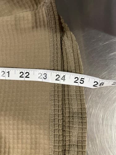 USGI Polartec ECWCS Waffle Grid Thermal Top Coyote Brown 1/2 Zip Thumbholes Unk - Thumbnail 8