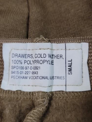 SMALL - Drawer Pants Mid Weight Thermal 8415-01-227-9543 #C11c - Thumbnail 3