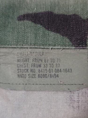 USGI Woodland Cold Weather BDU Jacket Small Regular NSN 8415-01-084-1643 - Thumbnail 7