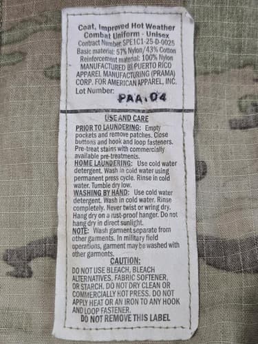 US Army IHWCU Coat OCP Summer Uniform Medium Reg USGI 8415-01-670-8044 #Q50q - Thumbnail 6
