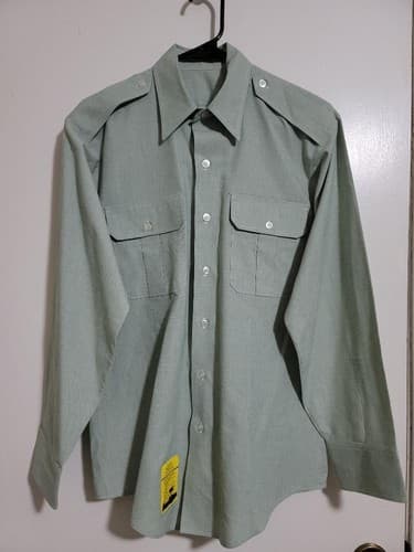 DSCP US Shirt Light Green Long Sleeve Size: (15 1/2) NSN: 8405-01-311-9704