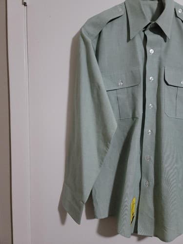 DSCP US Shirt Light Green Long Sleeve Size: (15 1/2) NSN: 8405-01-311-9704 - Thumbnail 2
