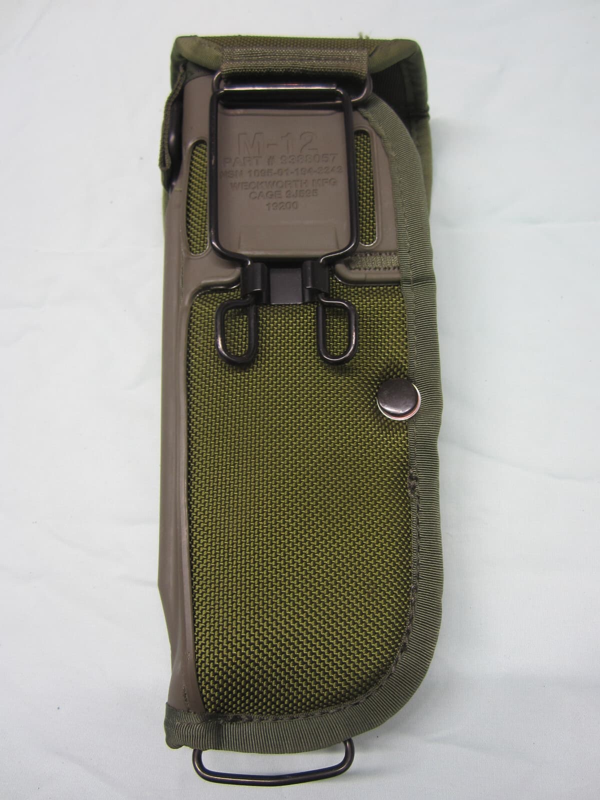 USGI M12 Holster M9 Beretta 9mm Ambidextrous Olive Green Military Issue - Thumbnail 2