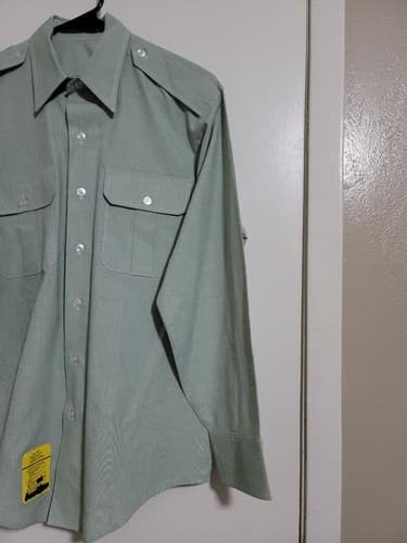 DSCP US Shirt Light Green Long Sleeve Size: (15 1/2) NSN: 8405-01-311-9704 - Thumbnail 3