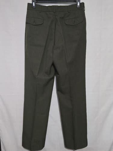 Marines Green Service Trousers 34R Poly/Wool Gabardine USGI 8405-01-279-7698 - Thumbnail 2