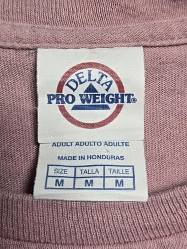 Delta Pro Weight Men's Size Medium Pink Graphic Short Sleeve T-Shirt #G45t - Thumbnail 7