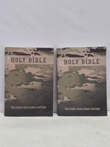 Holy Bible Military Challenge Edition Camo Cover Lot of 2 Army Theme