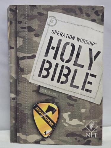 Holy Bible Military Theme 2 Book Set Camo Flag Cover 1st Cavalry Patch - Thumbnail 6