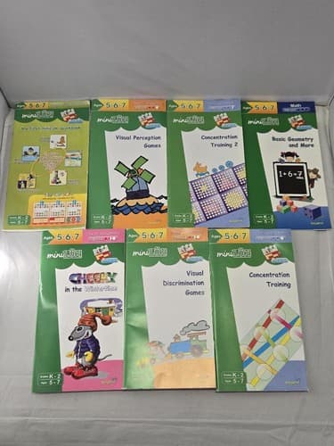 miniLÜK Educational Workbook Lot of 7 Math Visual Perception Ages 5–7