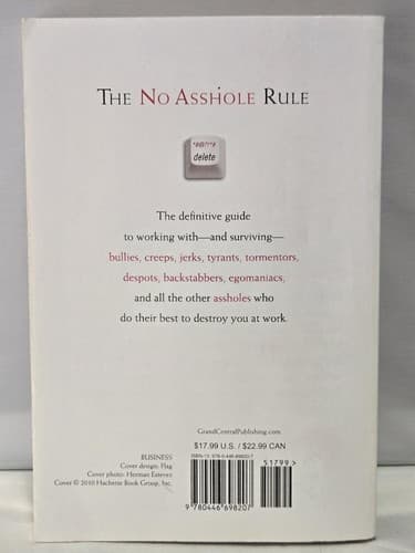 The No Asshole Rule Robert I. Sutton PhD Business Management Paperback - Thumbnail 3