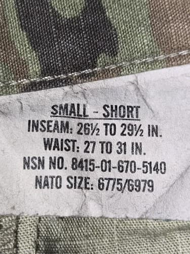 US Army IHWCU OCP Multicam Scorpion W2 Hot Weather Pants Size Small Short #G74g - Thumbnail 5