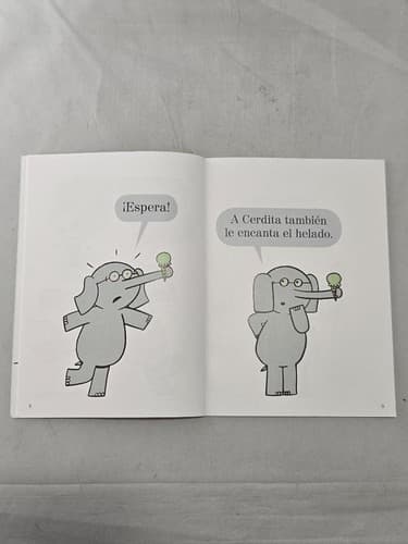 Elefante y Cerdita: ¿Debo compartir mi helado? Mo Willems Spanish Edition - Thumbnail 5