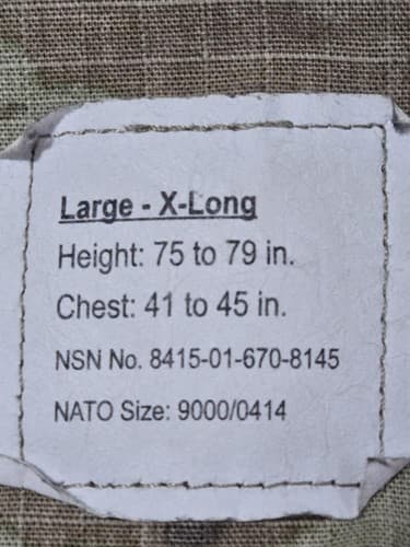 IHWCU Multicam Jacket Large/X-Long NSN:8415-01-670-8145 #G98g - Thumbnail 5