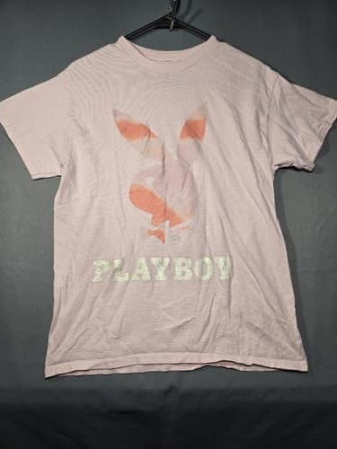 Playboy Bunny Logo Pink Graphic T-Shirt Size Medium Y2K Aesthetic
