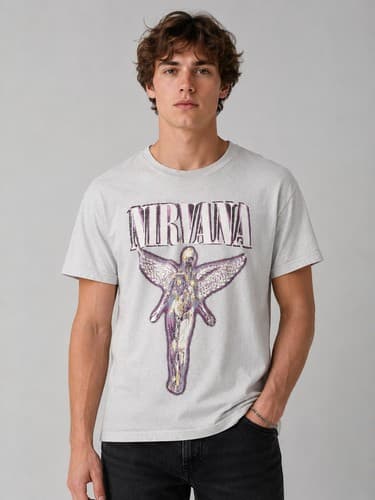 Nirvana In Utero Angel Graphic T-Shirt Black Size Small #G71g