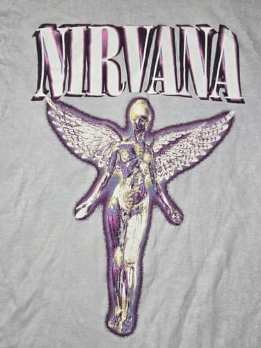 Nirvana In Utero Angel Graphic T-Shirt Black Size Small #G71g - Thumbnail 3