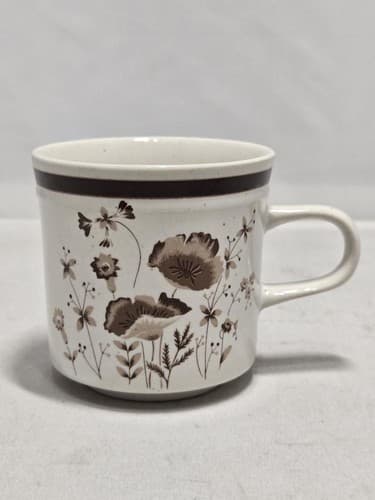 Lot of 2 Vintage Coffee Mugs Baileys Brown Gold Floral Stoneware Japan #T56g - Thumbnail 7