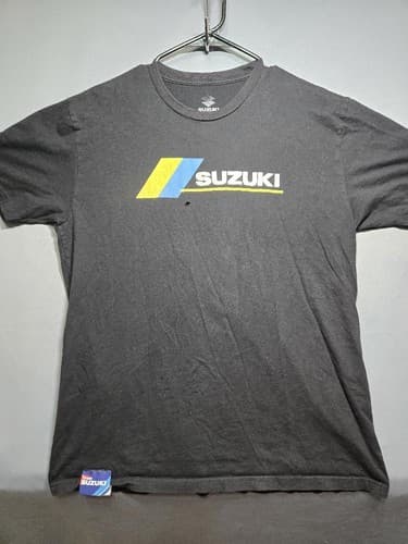 Suzuki Men's XL Black Graphic Logo Short Sleeve T-Shirt Motorcycle Racing #G45g - Thumbnail 2