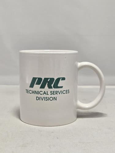 Lot of 2 Mismatched White Ceramic Coffee Mugs Gibson Gold Trim & PRC Promo Cup - Thumbnail 3