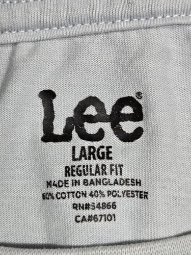 Lee Men's Size Large Blue Graphic Logo Short Sleeve T-Shirt Heritage Tee #F56t - Thumbnail 7