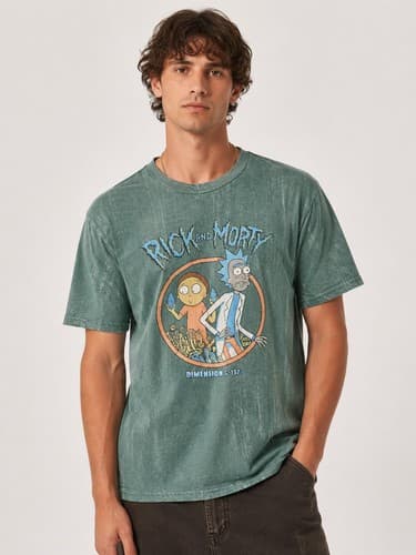 Rick and Morty Dimension C-137 Green Graphic T-Shirt Adult Size Medium #G63g