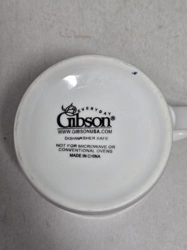 Lot of 2 Mismatched White Ceramic Coffee Mugs Gibson Gold Trim & PRC Promo Cup - Thumbnail 11