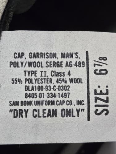 Green Army Garrison Cap Size 6 7/8 NSN 8405-01-334-1497 #D28d - Thumbnail 6