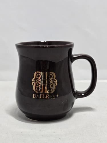 Lot of 2 Vintage Coffee Mugs Baileys Brown Gold Floral Stoneware Japan #T56g - Thumbnail 3