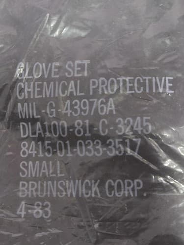 Black chemical protective glove Size: (Small) NSN: 8415-01-033-3517 #D22d - Thumbnail 3