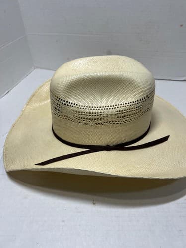 2 Western Straw Cowboy Hats Lot – Resistol 7 1/4 + Cavender’s Ventilated - Thumbnail 8