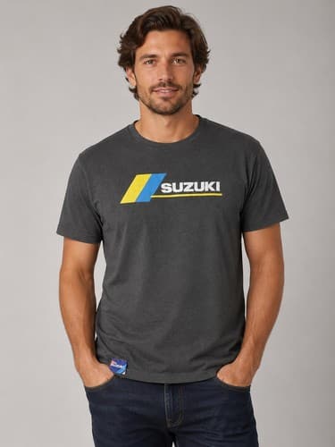 Suzuki Men's XL Black Graphic Logo Short Sleeve T-Shirt Motorcycle Racing #G45g