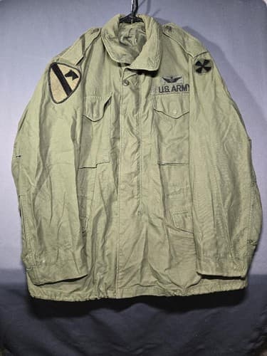 Vintage M65 Field Jacket 1st Cav 4th Infantry Pathfinder Small Regular Olive