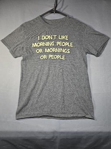 DOM Men's Heather Gray Short Sleeve Graphic T-Shirt Size Small