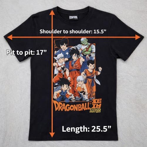 Dragon Ball Z Graphic T-Shirt Small Black Toki Animation Anime Manga Goku VGC - Thumbnail 5