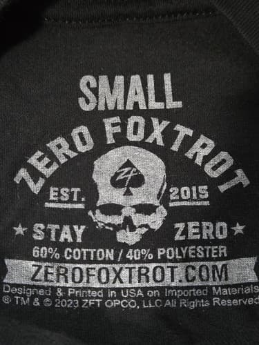 Zero Foxtrot Head On A Swivel T-Shirt Unisex Small Black Graphic Tee - Thumbnail 4