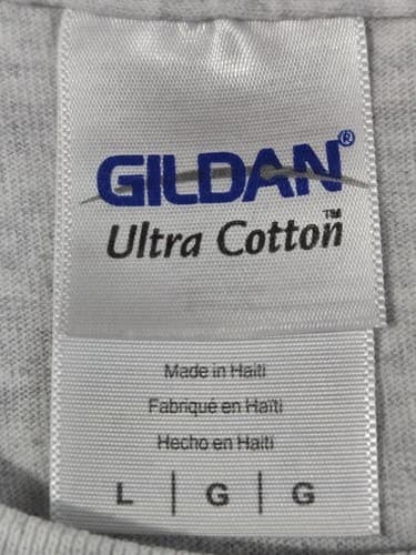 Gildan Ultra Cotton Gray T-Shirt Short Sleeve Men's Size Large Basic Tee VGC - Thumbnail 5