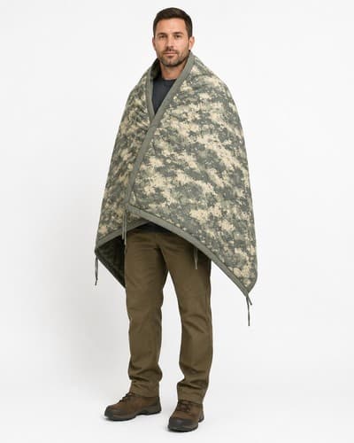USGI ACU Digital Wet Weather Poncho Liner Woobie Blanket Military Issue very