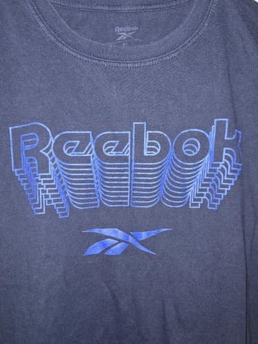 Reebok Graphic T-Shirt Mens Size XL Blue Short Sleeve Training Activewear VGC - Thumbnail 3