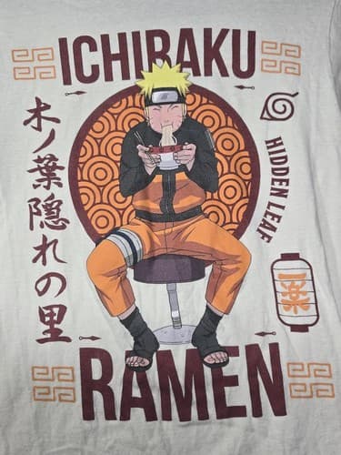 Naruto Shippuden Men's Tan Short Sleeve Graphic Anime T-Shirt Size Small #S96s - Thumbnail 2