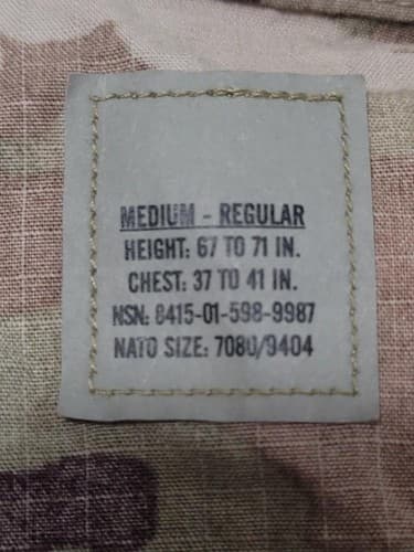 Fracu MultiCam Jacket Medium/Regular NSN 8415-01-598-9987 #41 - Thumbnail 5