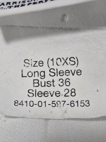 DSCP Female Long Sleeve White Shirt 10XS NSN:8410-01-597-6387 #E44e - Thumbnail 3