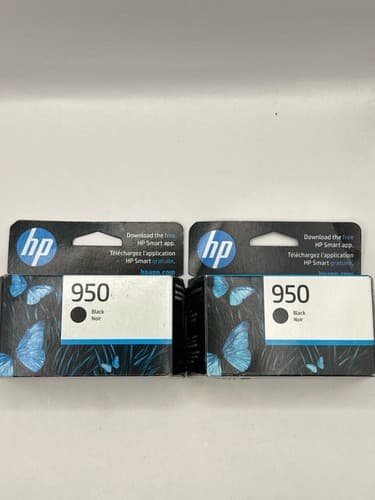 NEW Genuine HP 950 Black Ink Cartridge Lot of 2 – Dates Mar 2027 & Dec 2024