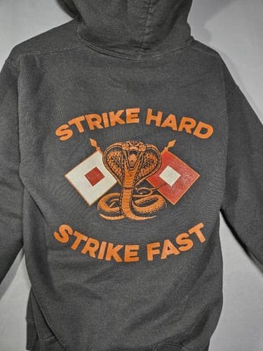Cobra Company Men's Gray Long Sleeve Pull-Over Graphic Hoodie Size Medium #S101s - Thumbnail 4