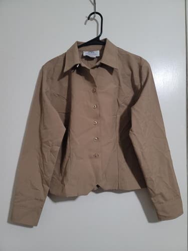 DSCP Marine women Poly/Wool Khaki Long Sleeve Shirt Size: (12/Short) #49
