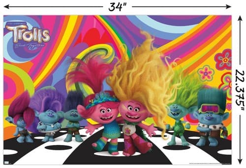 Trends Trolls: Band Together-Universe Wall Poster, 34L x 22.4W, Unframed Version - Thumbnail 3