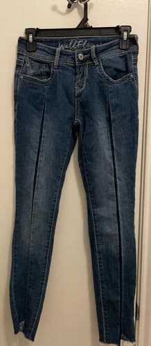 WallFlower Jeans Women's Blue Denim - Size 0 | Mid-Rise | Skinny/Bootcut Fit