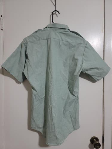 DSCP Men US Shirt Light Green Short Sleeve NSN-8405-01-374-8891 15 1/2 #52 - Thumbnail 2